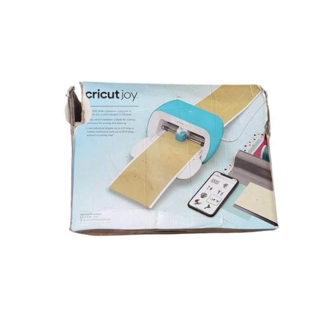 Cricut‎ Joy Smart Cutting Machine Teal/White w/ Power Adapter Insert box compact